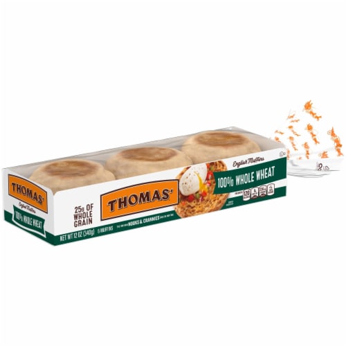 Thomas' Whole Wheat English Muffins Perspective: top