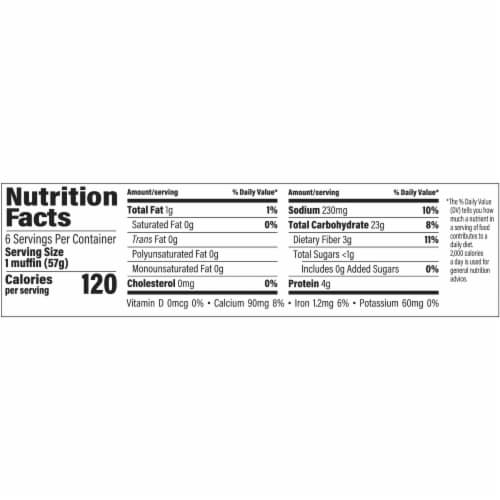 Thomas' Nooks & Crannies 100% Whole Wheat English Muffins Perspective: top