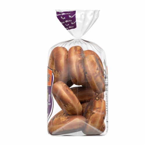 Thomas' Pre-Sliced Cinnamon Raisin Mini Bagels Perspective: top