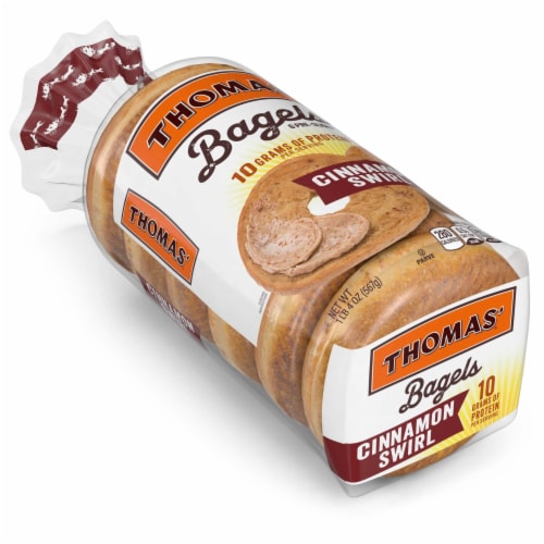Thomas' Pre-Sliced Cinnamon Swirl Bagels Perspective: top