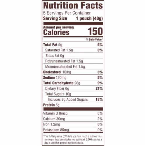 Thomas' Pick Me Ups Chocolate Chip Oatmeal Bars Perspective: top