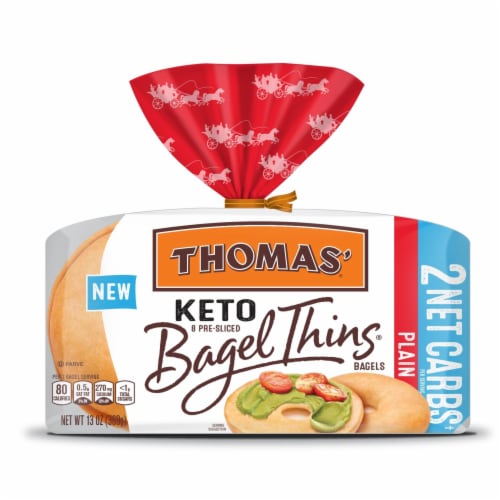 Thomas' Keto Plain Bagel Thins Perspective: top