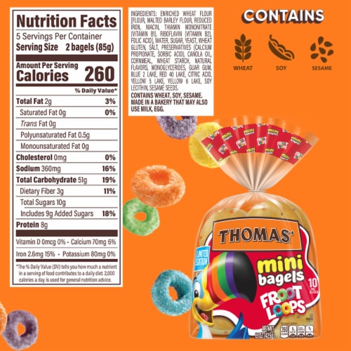 Thomas' Froot Loops Mini Bagels Perspective: top