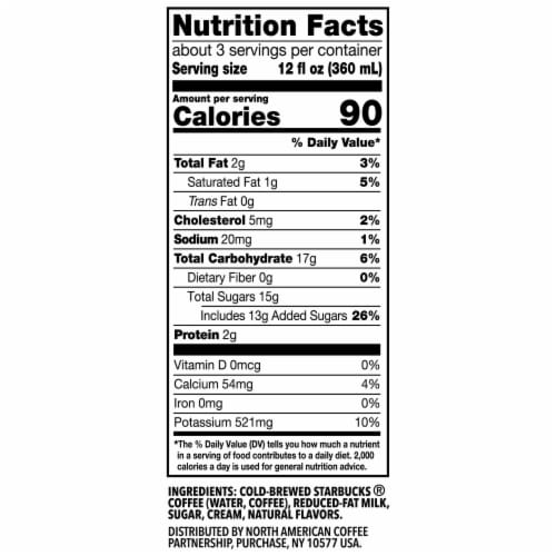 Starbucks® Premium Vanilla Sweet Cream Cold Brew Iced Coffee Carton Perspective: top
