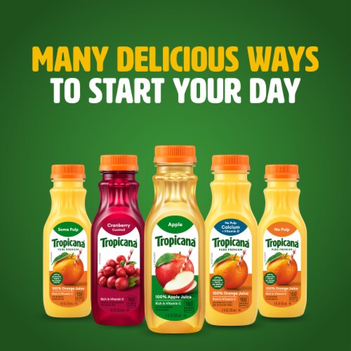 Tropicana No Sugar Added Single Serve 100% Apple Juice Perspective: top