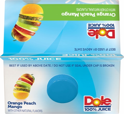 Dole 100% Orange Peach Mango Juice Perspective: top