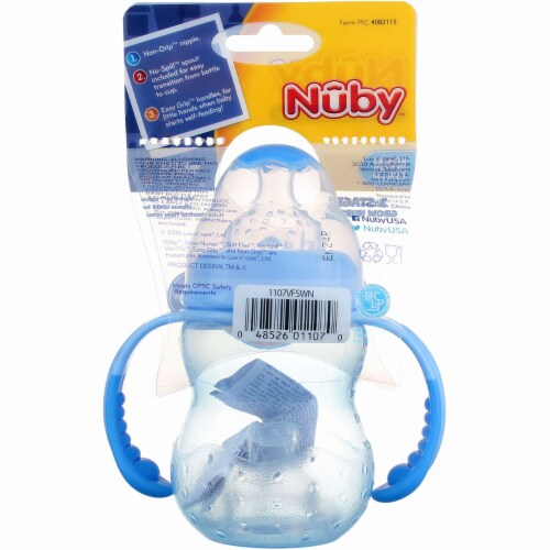 Nuby Stage 3 Wide Neck Baby Bottle with Handles Perspective: top