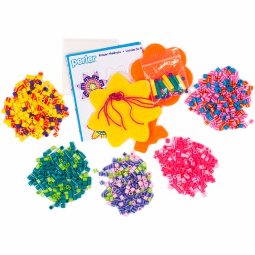 Perler Fused Bead Kit-Flower Madness Perspective: top