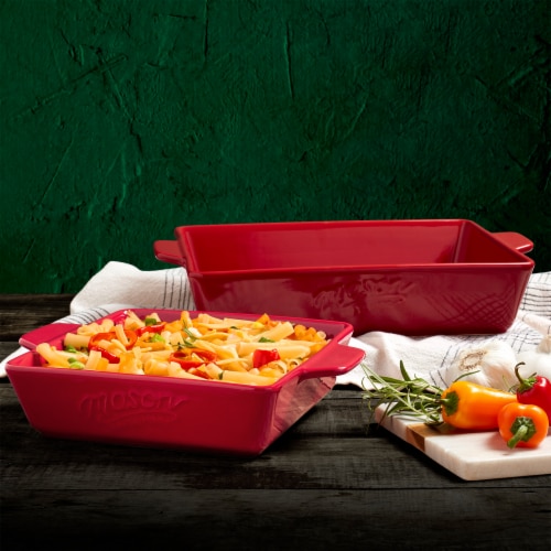 Tabletops Unlimited Mason Ceramic Bakware Set - Red Perspective: top