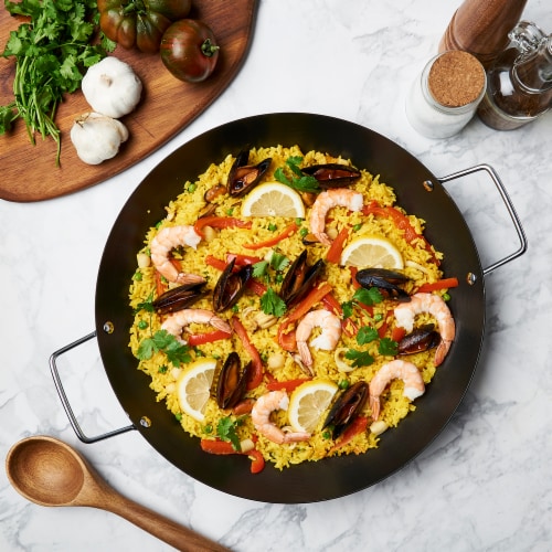 Tabletops Unlimited Infuse Paella Pan Perspective: top