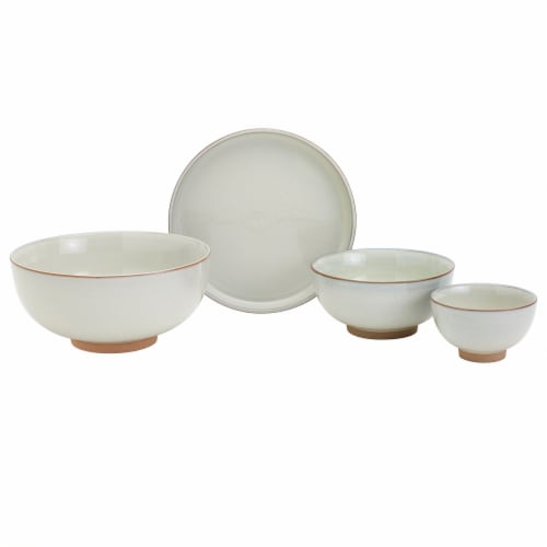 Tabletops Infuse Ivory Dining Set Perspective: top