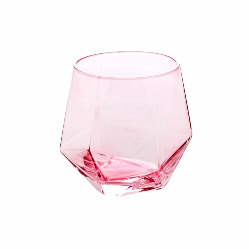 Tabletops Gallery Facet DOF Glass Set – Pink Perspective: top