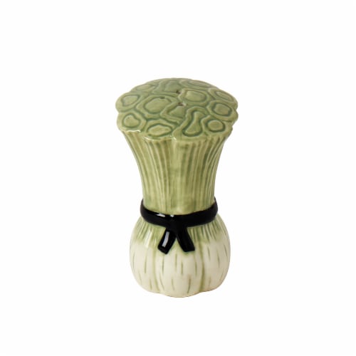Tabletops Gallery Green Onion and Carrot Salt and Pepper Shakers Perspective: top