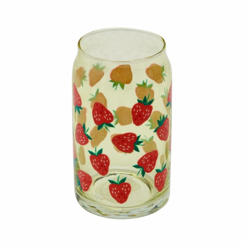 Tabletops Gallery Fruity Soda Can Glass – Strawberry Perspective: top