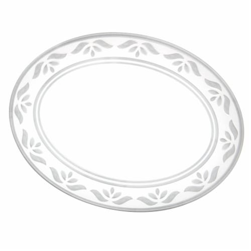 Tabletops Gallery Carrara Matte Melamine Oval Platter Perspective: top