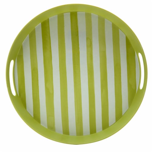 Tabletops Gallery Fruity Bamboo Melamine Round Tray With Handles Perspective: top