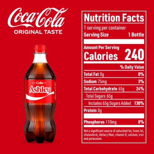 Coca-Cola Original Taste Soda Bottle Perspective: top