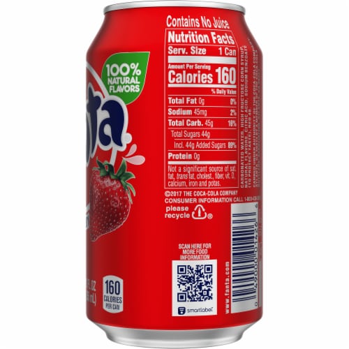 Fanta® Strawberry Caffeine Free Soda Can Perspective: top