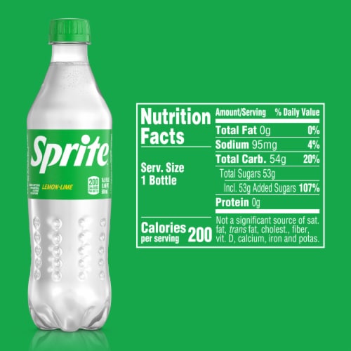 Sprite® Lemon Lime Caffeine Free Soda Bottles Perspective: top