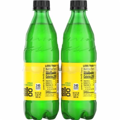 Mello Yello Citrus Flavored Soda Pop Soft Drinks Perspective: top