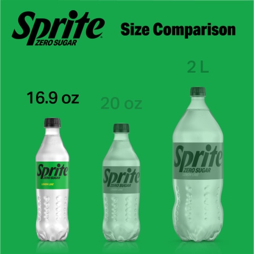 Sprite® Lemon Lime Zero Sugar Caffeine Free Soda Bottles Perspective: top