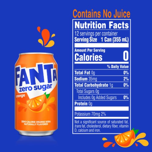 Fanta® Orange Caffeine Free Soda Can Perspective: top