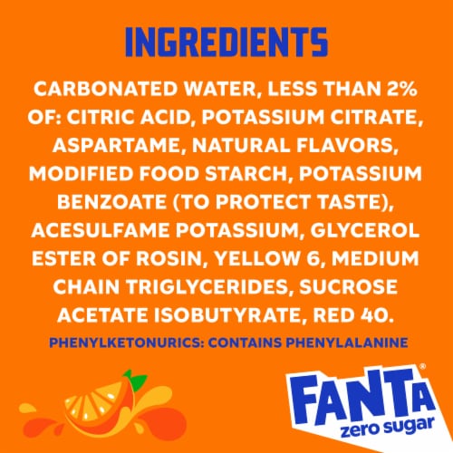 Fanta® Orange Zero Sugar Soda Bottle Perspective: top