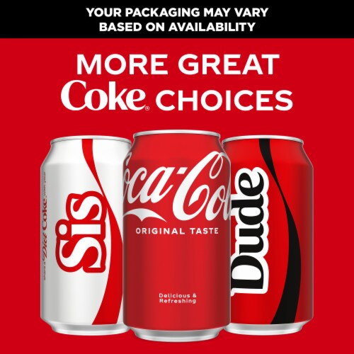 Coca-Cola® Zero Sugar Soda Cans Perspective: top