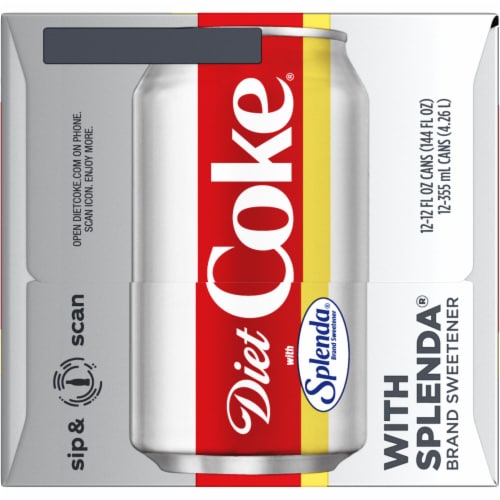 Diet Coke® Sweetened with Splenda Zero Sugar Soda Cans Perspective: top
