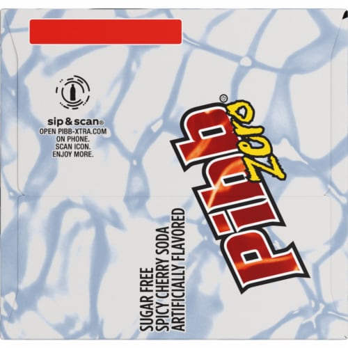 Pibb Zero Sugar Soda Cans Perspective: top