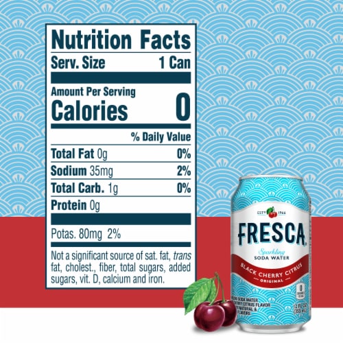 Fresca® Black Cherry Citrus Flavored Sparkling Water Cans Perspective: top