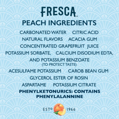 Fresca® Peach Citrus Flavored Sparkling Water Cans Perspective: top