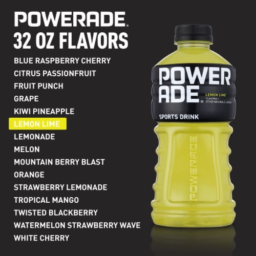 Powerade Lemon Lime Electrolyte & Vitamin Sports Drink Perspective: top