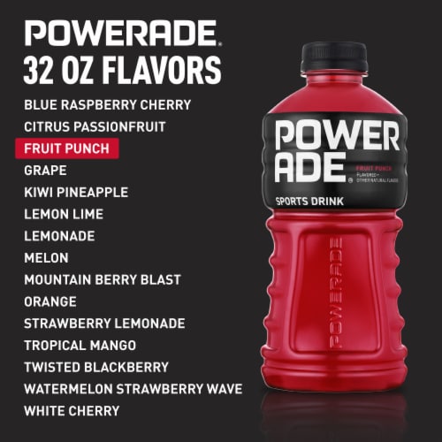 Powerade Fruit Punch Electrolyte & Vitamin Sports Drink Perspective: top