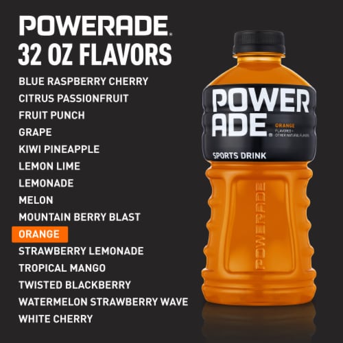 Powerade Orange Electrolyte & Vitamin Sports Drink Perspective: top