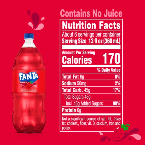 Fanta® Strawberry Caffeine Free Soda Bottle Perspective: top