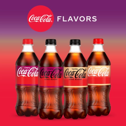 Coca-Cola® Cherry Zero Sugar Soda Bottle Perspective: top
