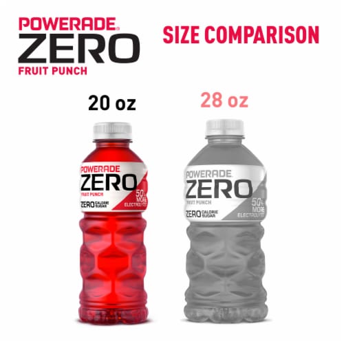 Powerade Zero Sugar Fruit Punch No Sugar Added Electrolyte & Vitamin Fruit Flavor Sports Drink Perspective: top