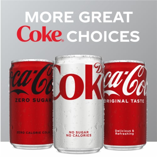 Diet Coke® Zero Sugar Soda Mini Cans Perspective: top