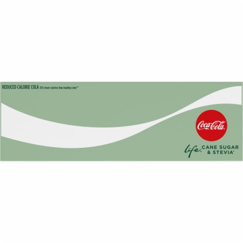 Coca-Cola Life Reduced-Calorie with Stevia Soda Can Perspective: top
