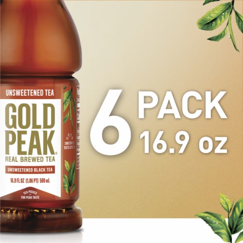 Gold Peak Unsweetened Black Iced Tea Drink Perspective: top