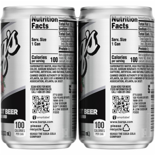 Barq'S® Root Beer Caffeine Free Soda Mini Cans Perspective: top