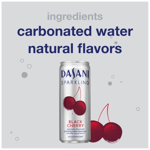 Dasani® Black Cherry Flavored Sparkling Water Cans Perspective: top