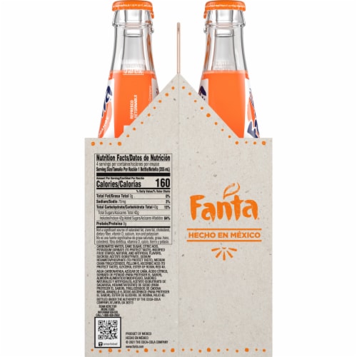 Fanta® Orange Soda Bottles Perspective: top