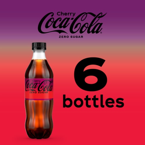 Coca-Cola® Zero Sugar Cherry Soda Bottles Perspective: top
