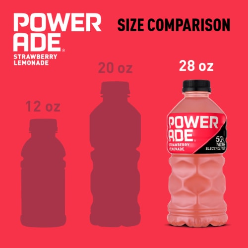 Powerade Pink Strawberry Lemonade Electrolyte & Vitamin Sports Drink Perspective: top