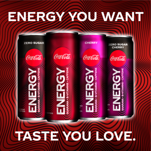 Coca-Cola Zero Sugar Cherry Energy Drink Perspective: top