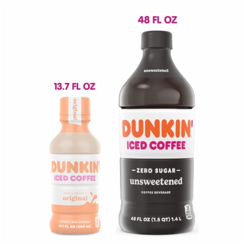 Dunkin' Unsweetened Iced Coffee Bottle Perspective: top