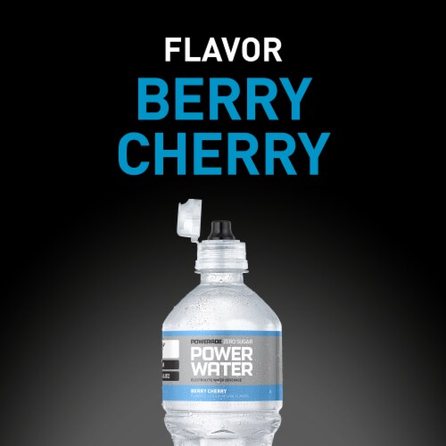 Powerade Zero Sugar Power Water Berry Cherry No Sugar Added Electrolyte & Vitamin Sports Drink Perspective: top