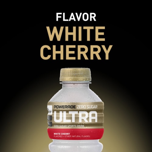 Powerade Ultra Zero Sugar White Cherry Electrolyte & Vitamin Sports Drink With Creatine Perspective: top